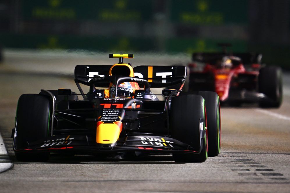 Perez Holds Off All Elements and Leclerc to Win in Singapore